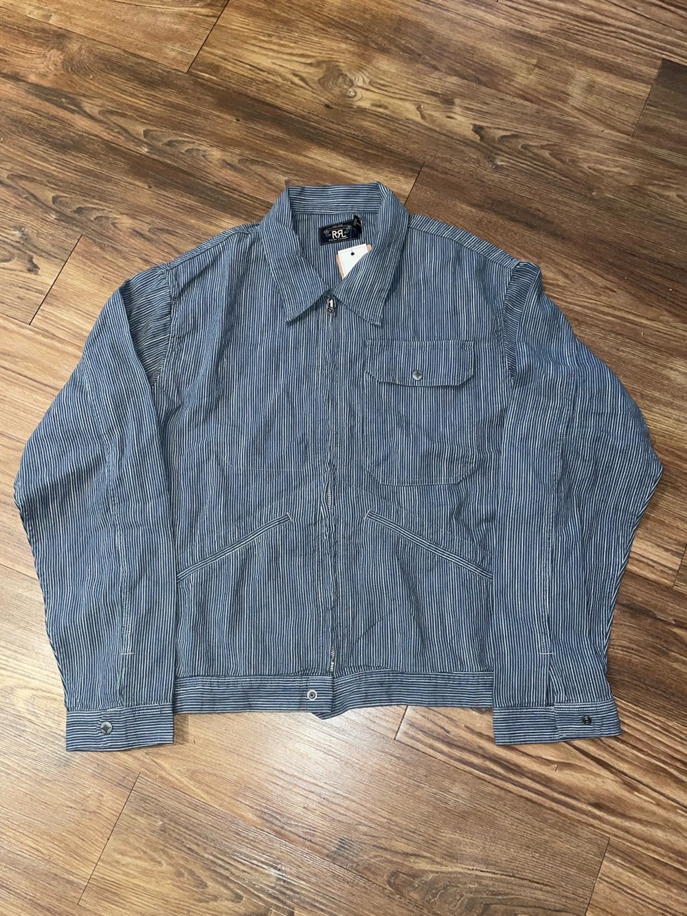 RRL Men’s Blue Striped Work Jacket